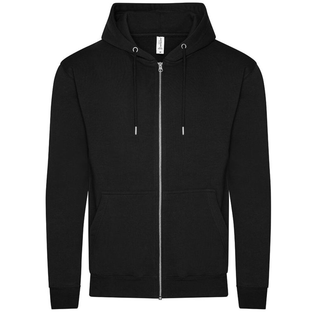 Awdis Mens Full Zip Hoodie / Deep Black